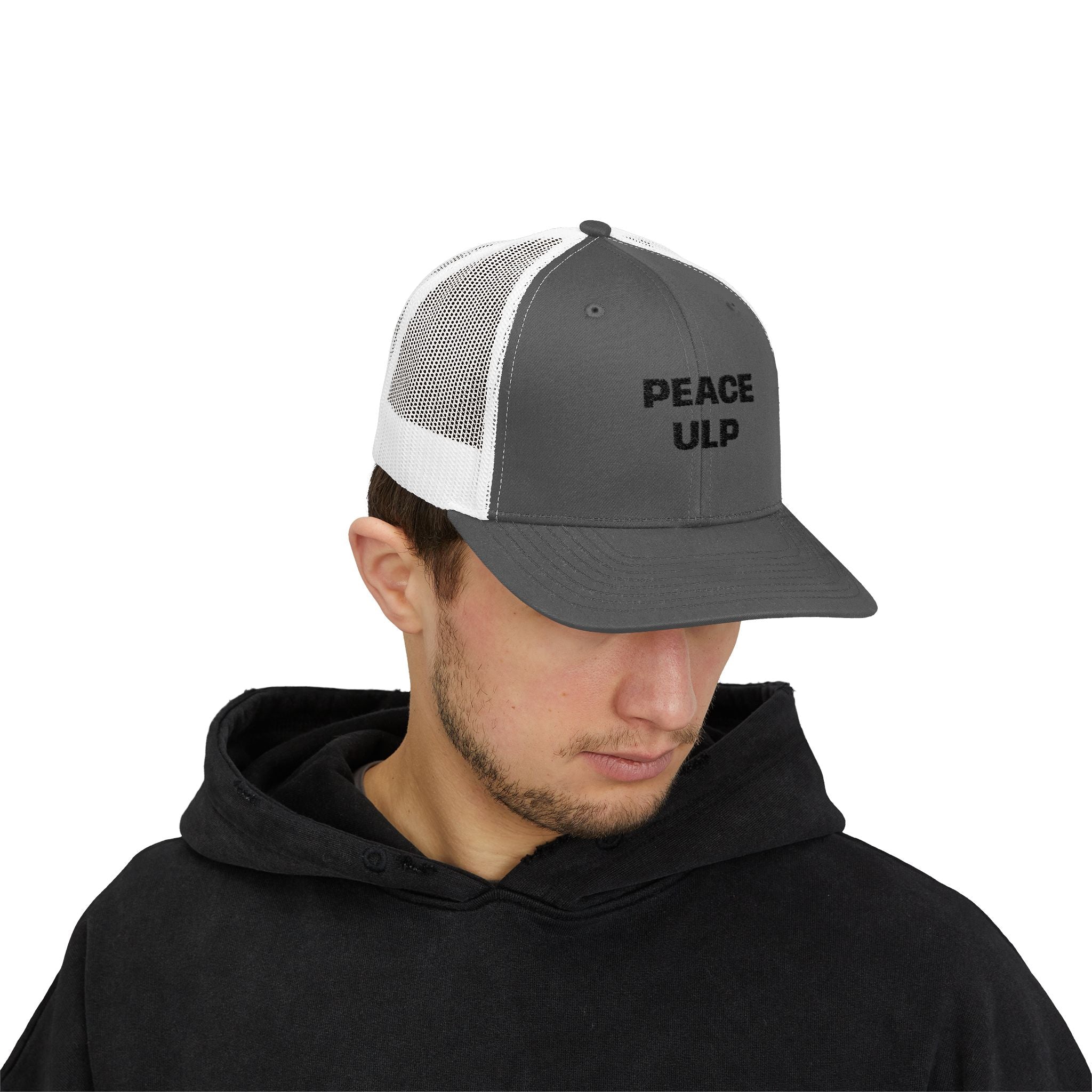 Peace ULP Trucker Cap - Vintage Grey Mesh Snapback Hat
