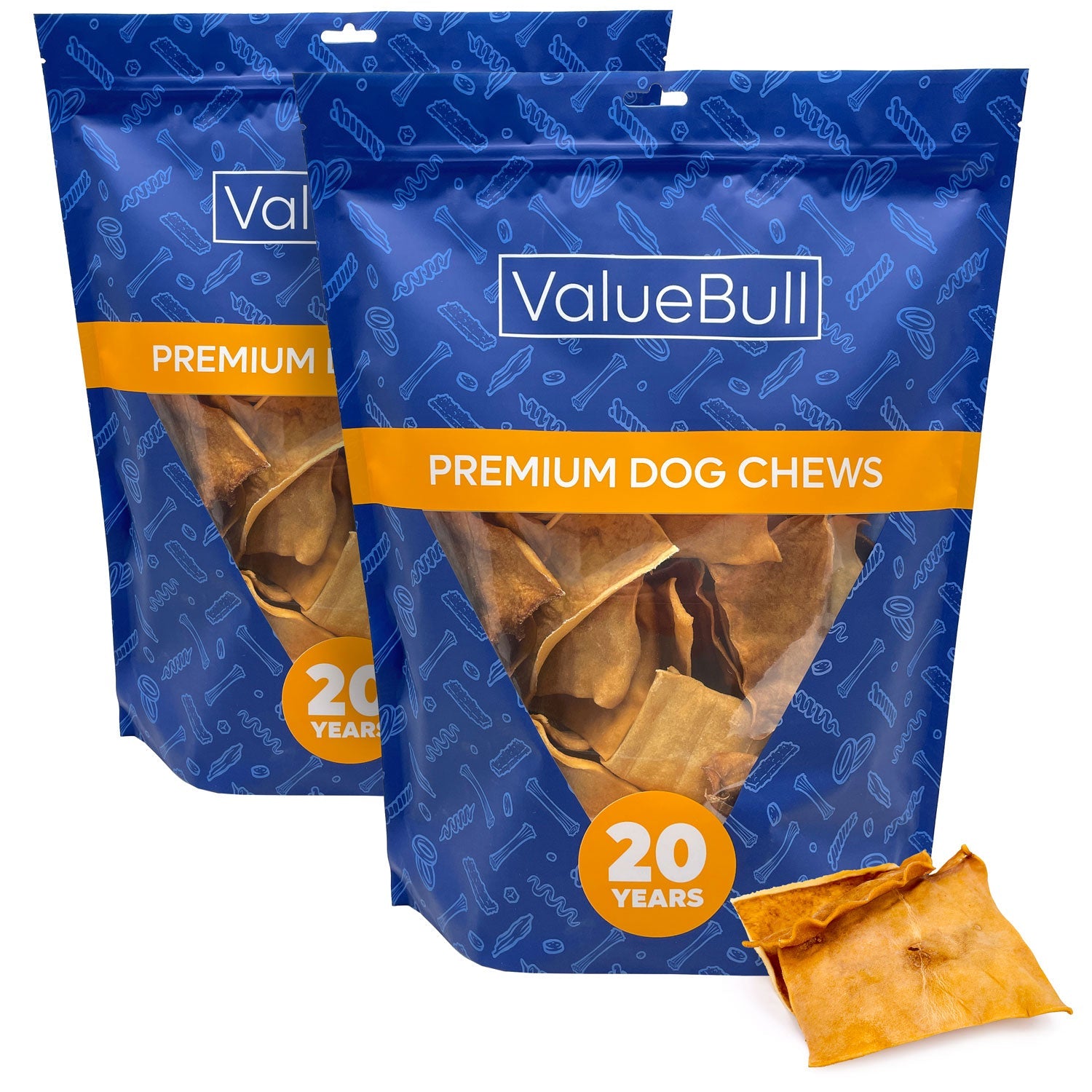 ValueBull USA Collagen Chips Dog Chews, Natural Long-Lasting Chicken Infused Dog Treats, 2 Pound
