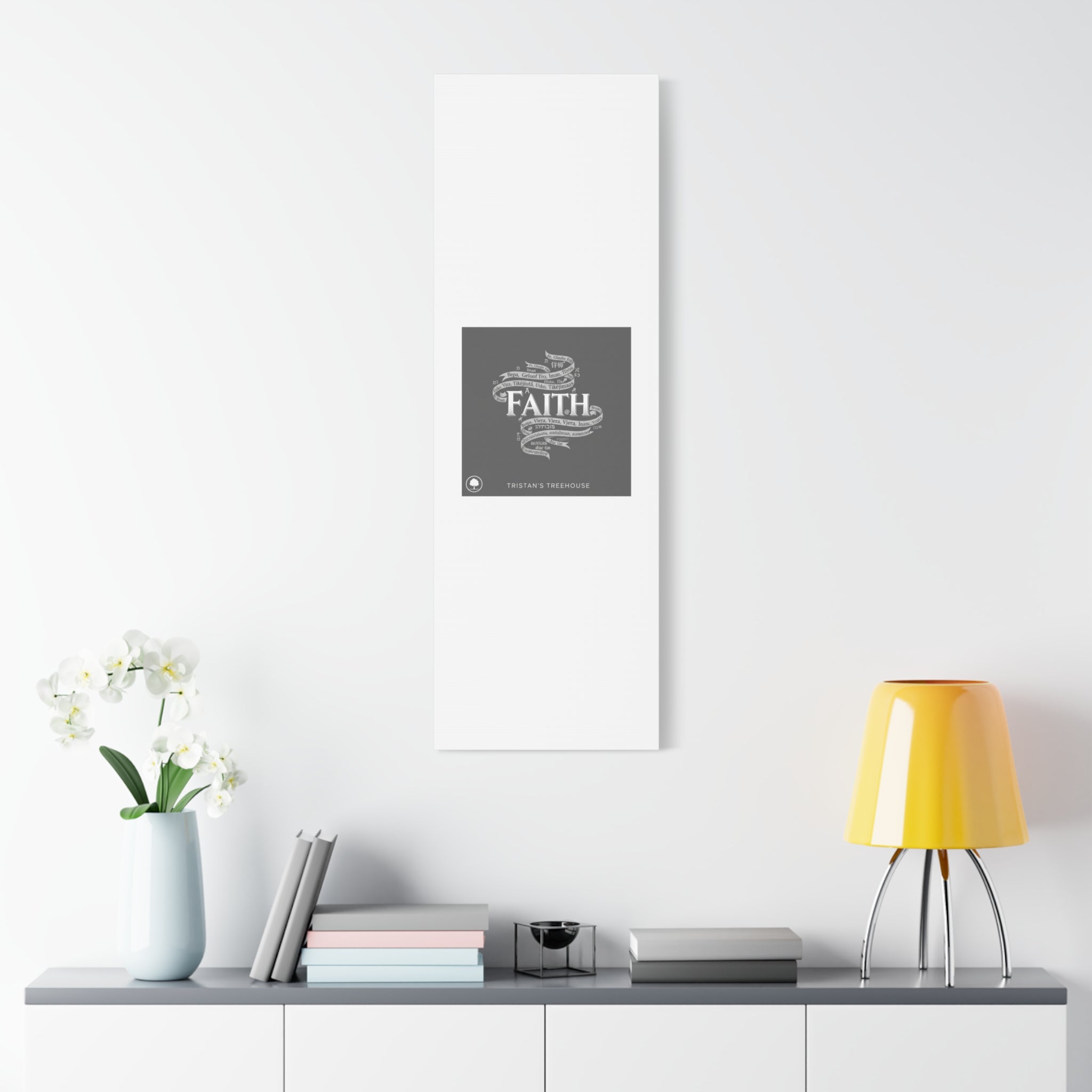 handwritten faith ribbon Canvas | sketch aesthetic, doodle design