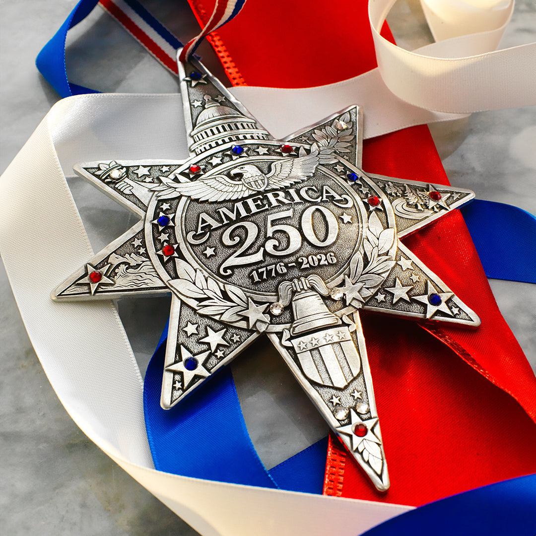 America250 Sea to Shining Sea Commemorative Ornament (Aluminum and Crystals)