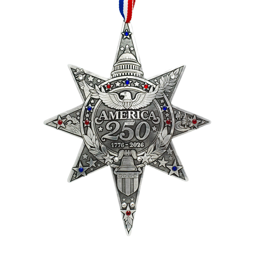 America250 Sea to Shining Sea Commemorative Ornament (Aluminum and Crystals)