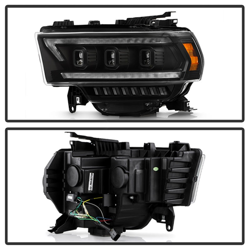 SPYDER 19-22 Dodge Ram 2500/3500 (Halogen Model Only) Proj. Headlights (PRO-YD-DR19HDHALAP-SEQ-BK) 5088604