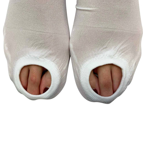 Anti-Embolism Stockings XL Regular, 15-20 mmHg, Thigh High, Inspection Toe, Silicone Top, White