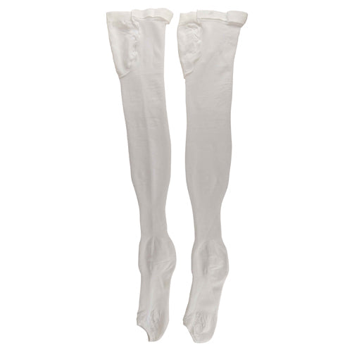 Anti-Embolism Stockings XL Regular, 15-20 mmHg, Thigh High, Inspection Toe, Silicone Top, White