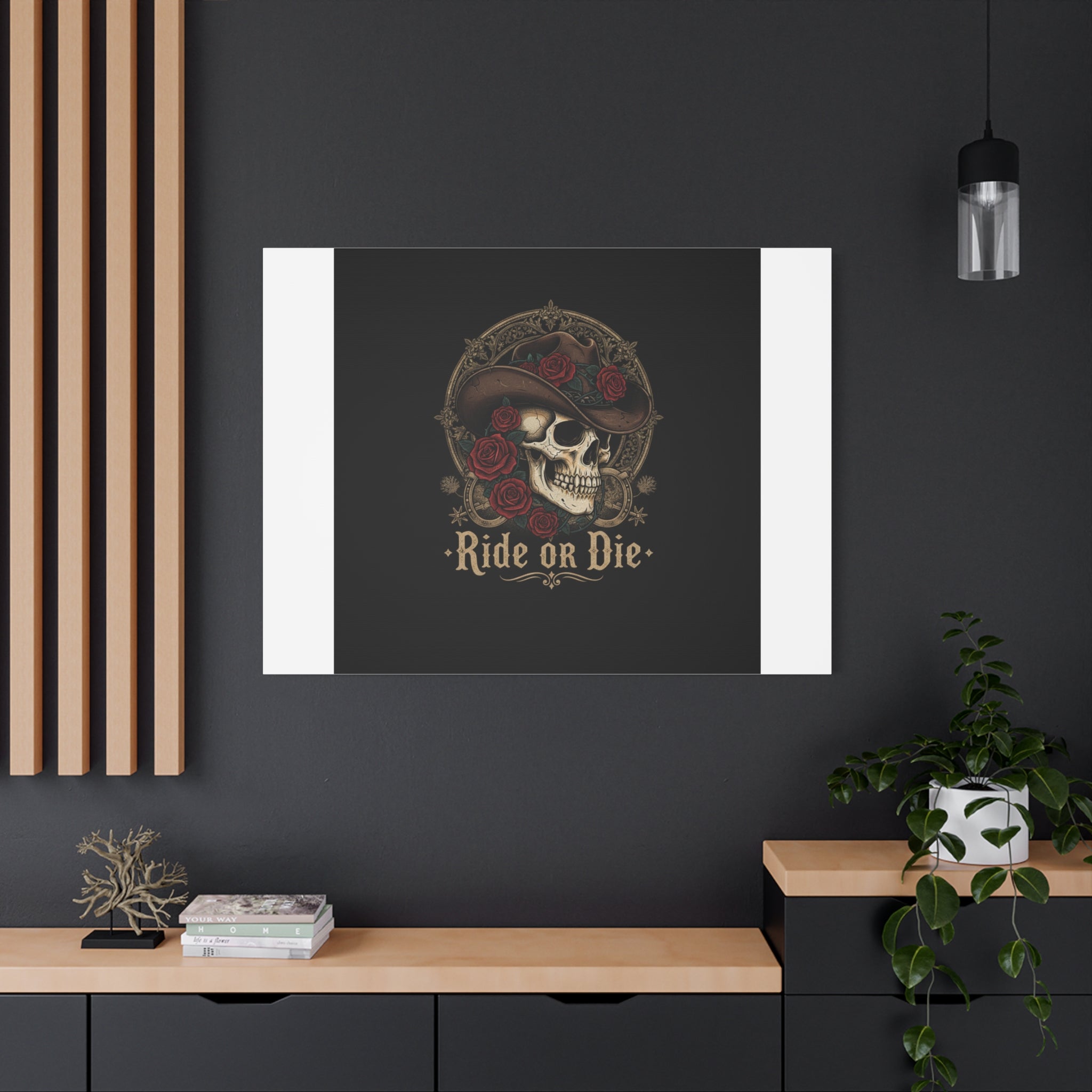 Ride or Die Skull Canvas | Western Skull Art, Gothic Americana