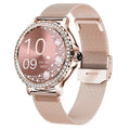 Bluetooth Calling Smart Fitness Bracelet Waterproof Watch With Diamond Accents