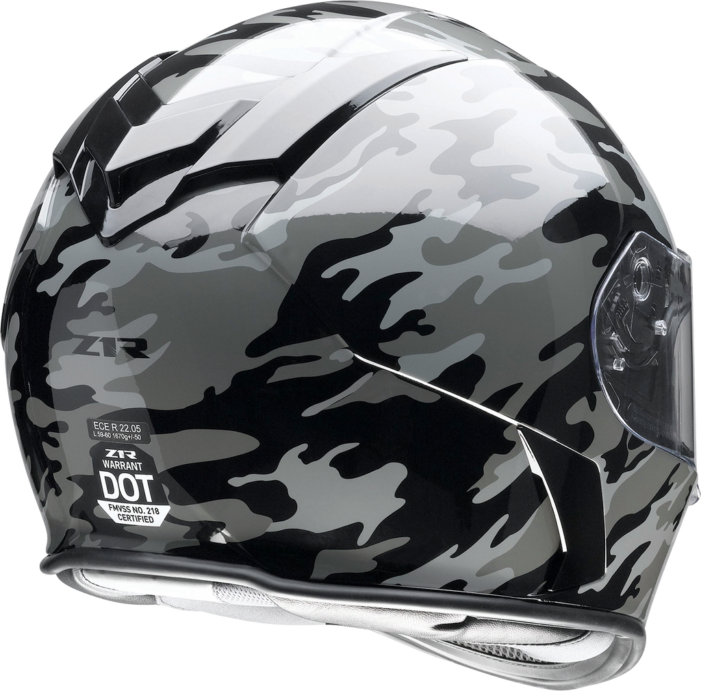 Z1R, Z1R Warrant Helmet with Camo Design - Black/Gray, Small, Part 0101-14366