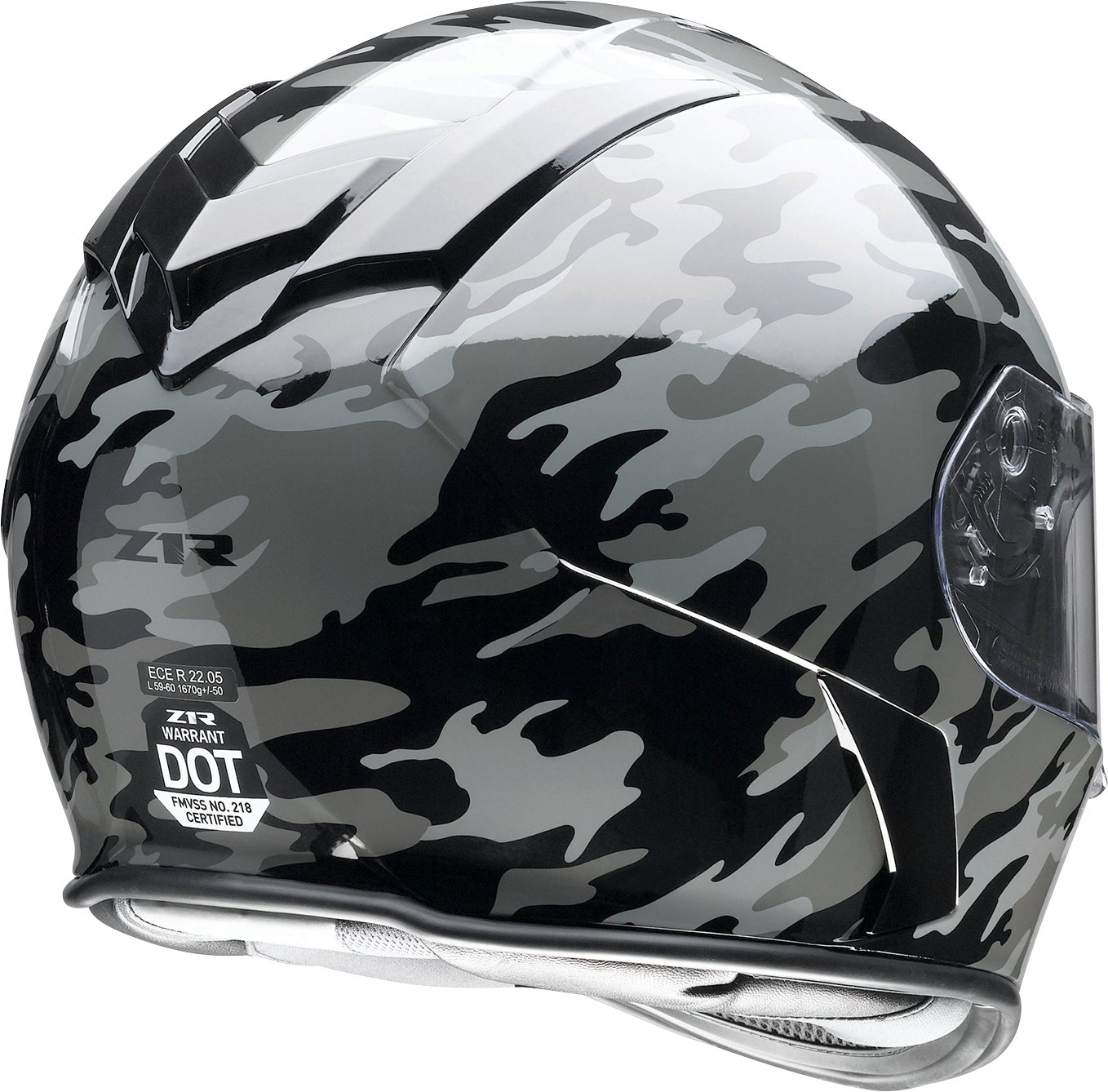Z1R, Z1R Warrant Helmet with Camo Design - Black/Gray, Small, Part 0101-14366