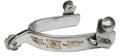 Showman ® stainless steel spur with leaf overlay.