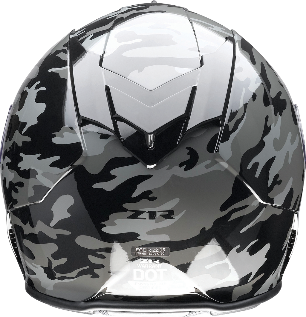 Z1R, Z1R Warrant Helmet with Camo Design - Black/Gray, Small, Part 0101-14366