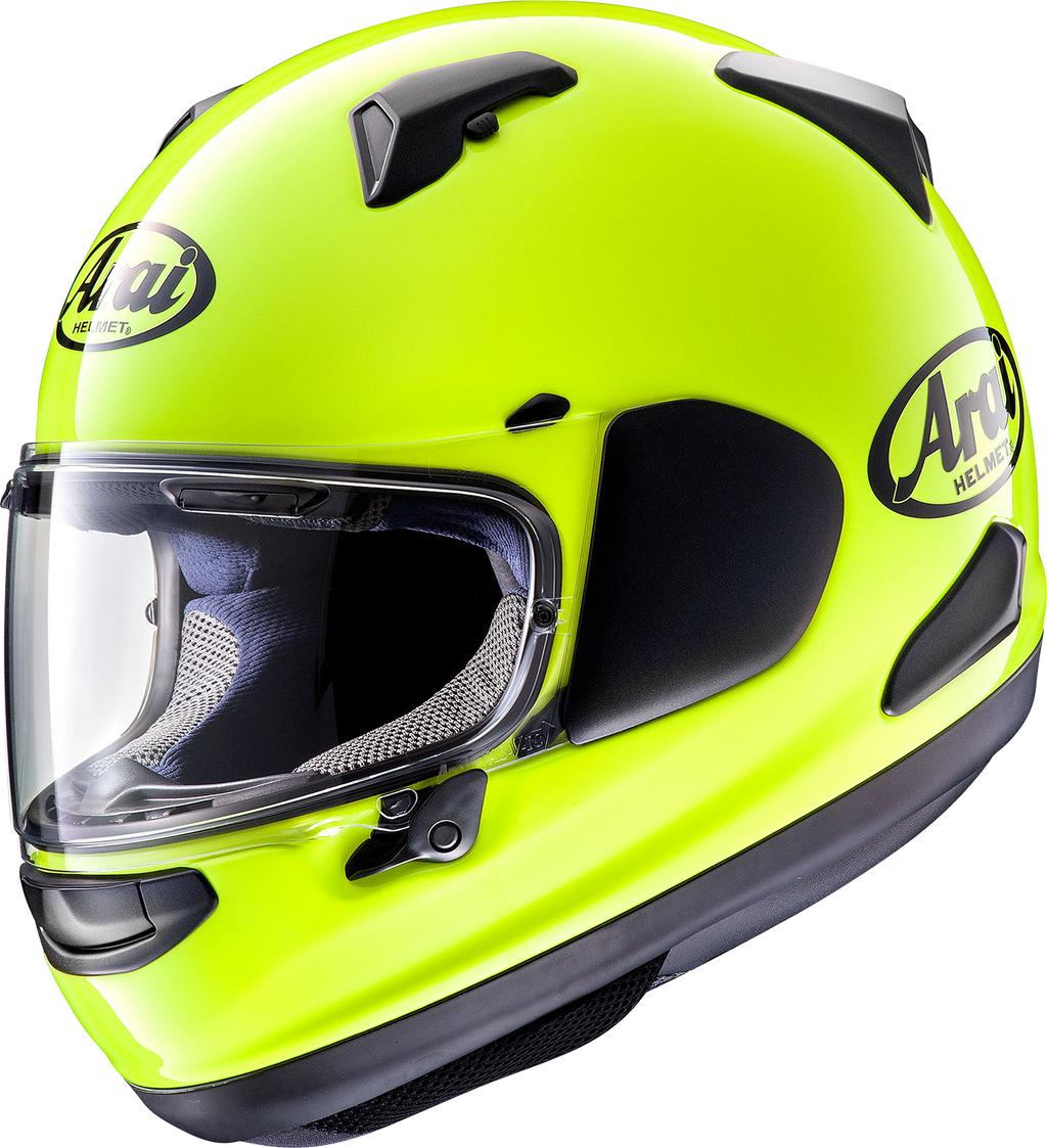 ARAI HELMETS, ARAI Helmets Quantum-X Helmet 2XL Fluorescent Yellow with VAS-MV Shield and Pinlock MaxVision