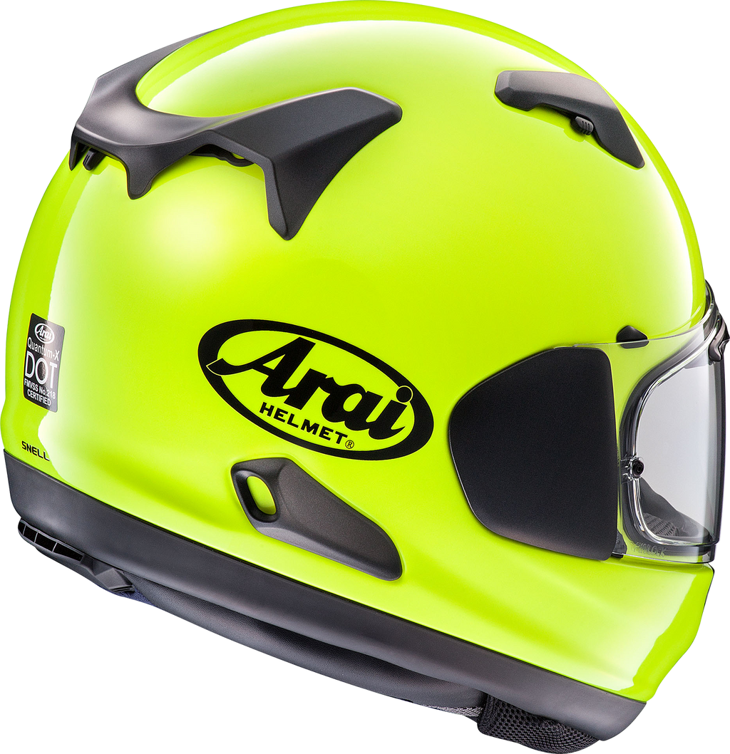 ARAI HELMETS, ARAI Helmets Quantum-X Helmet 2XL Fluorescent Yellow with VAS-MV Shield and Pinlock MaxVision