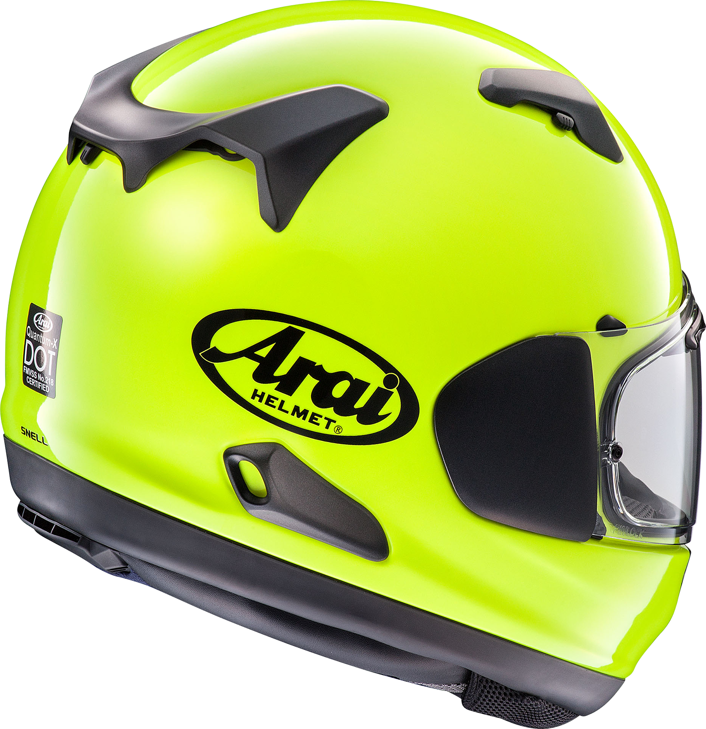 ARAI HELMETS, ARAI Helmets Quantum-X Helmet 2XL Fluorescent Yellow with VAS-MV Shield and Pinlock MaxVision