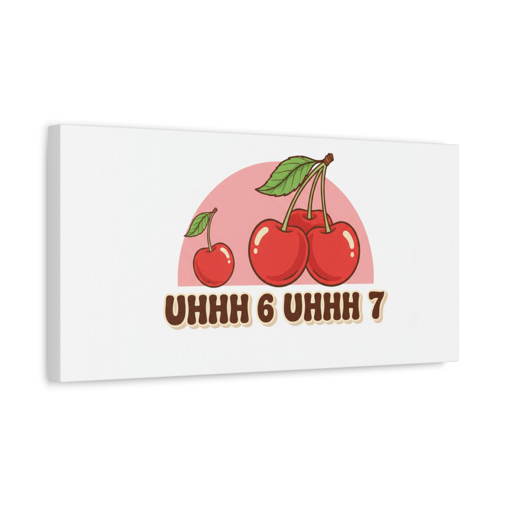 Six Severn Cherry Retro Graphic Canvas | kawaii fruit print, vintage cherry design