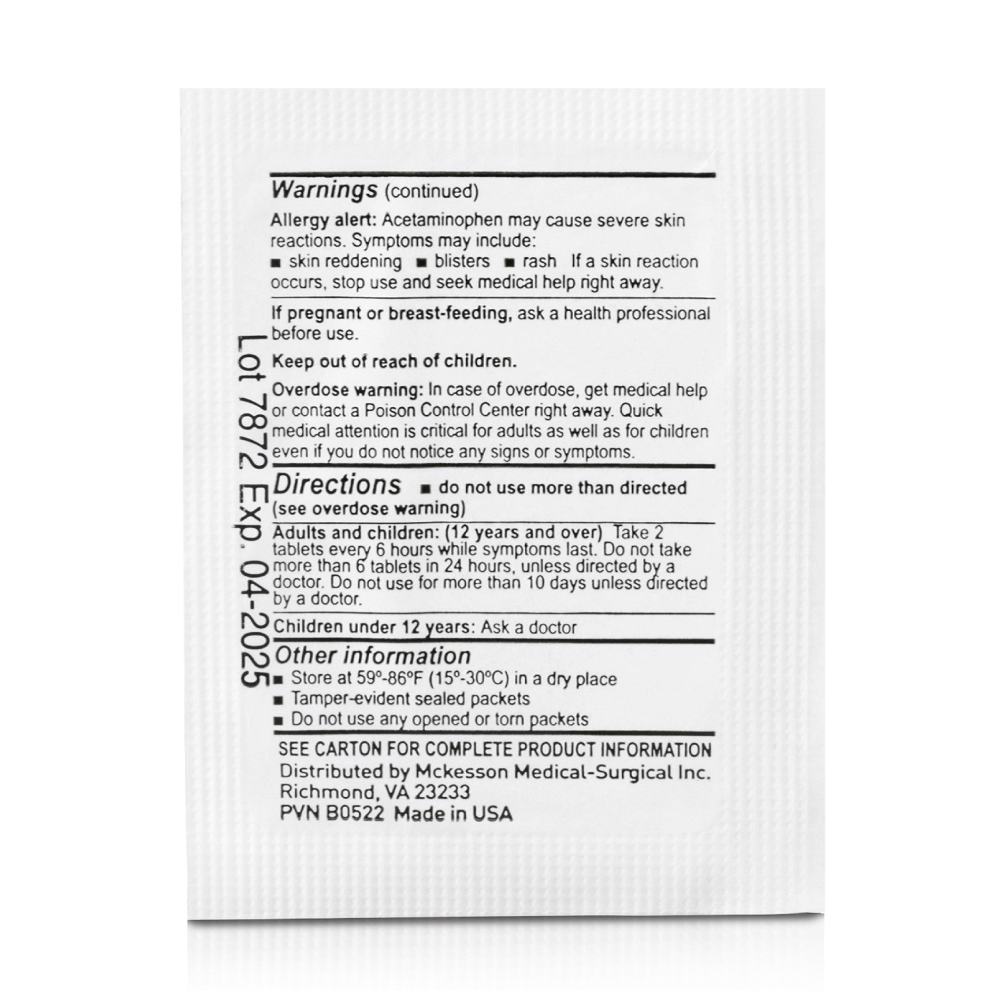 McKesson Acetaminophen Pain Relief 82468