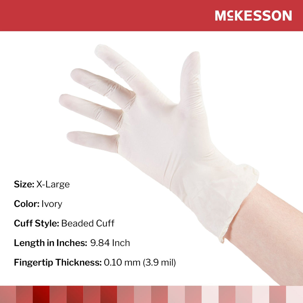 McKesson Stretch Vinyl Exam Glove, Extra Large, Ivory 14-820