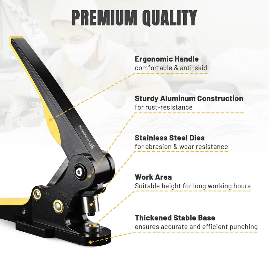 Yescom Eyelet Grommet Press with Dies, Copper Grommet & Washer