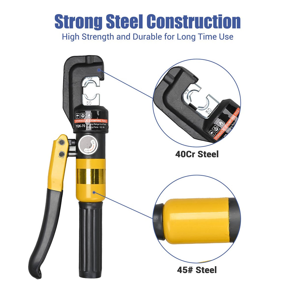 Yescom Hydraulic Cable Terminal Wire Crimping Tool 10-Ton 9pcs