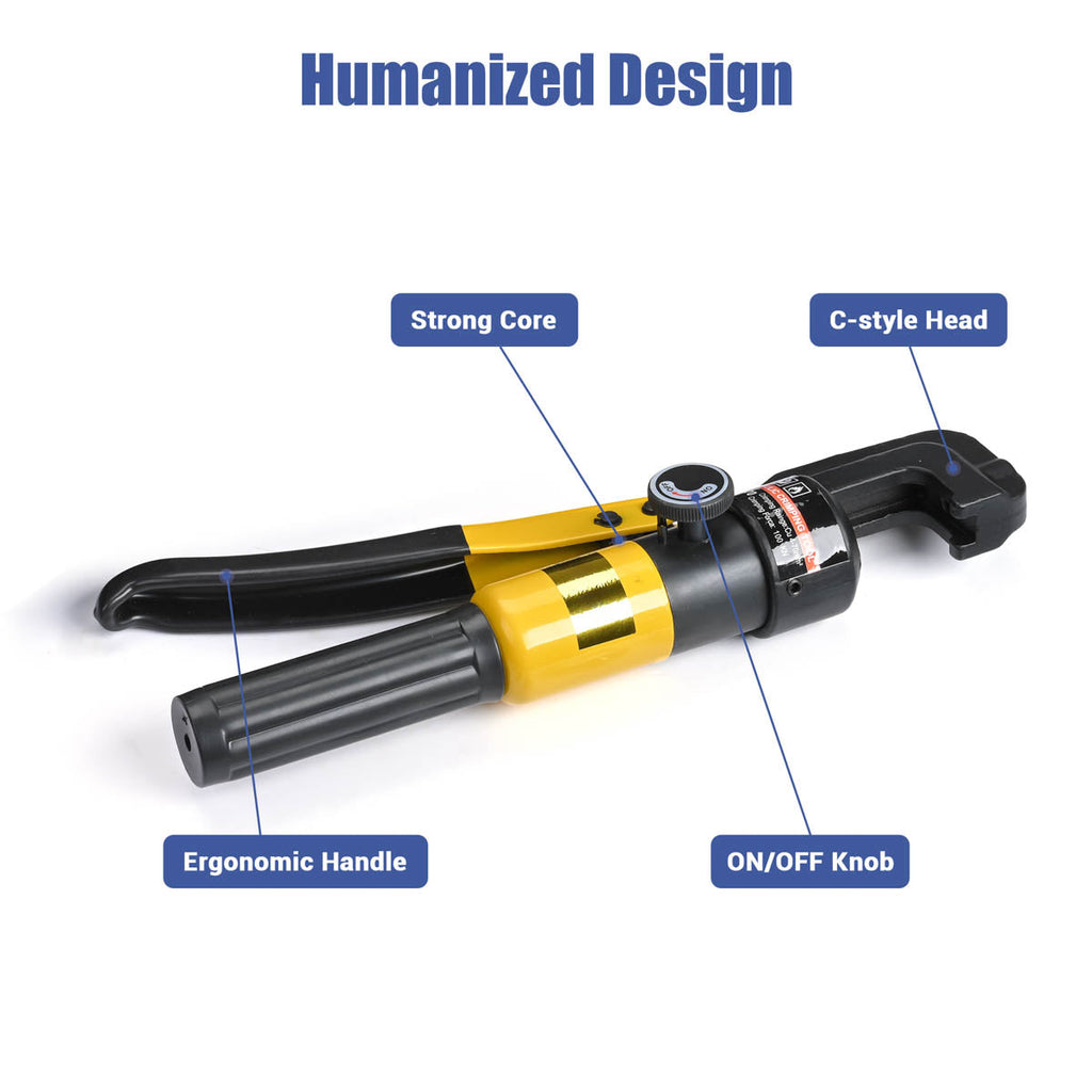 Yescom Hydraulic Cable Terminal Wire Crimping Tool 10-Ton 9pcs