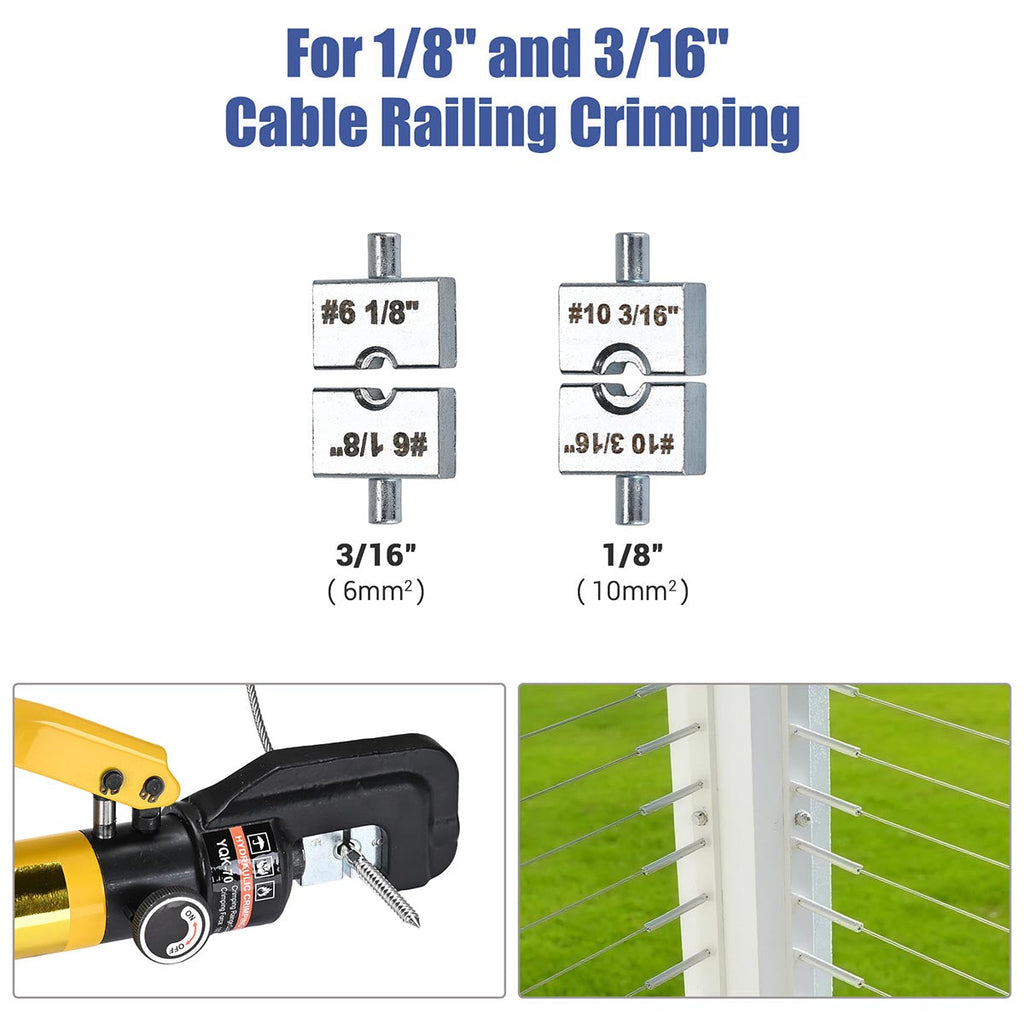 Yescom Hydraulic Cable Terminal Wire Crimping Tool 10-Ton 9pcs