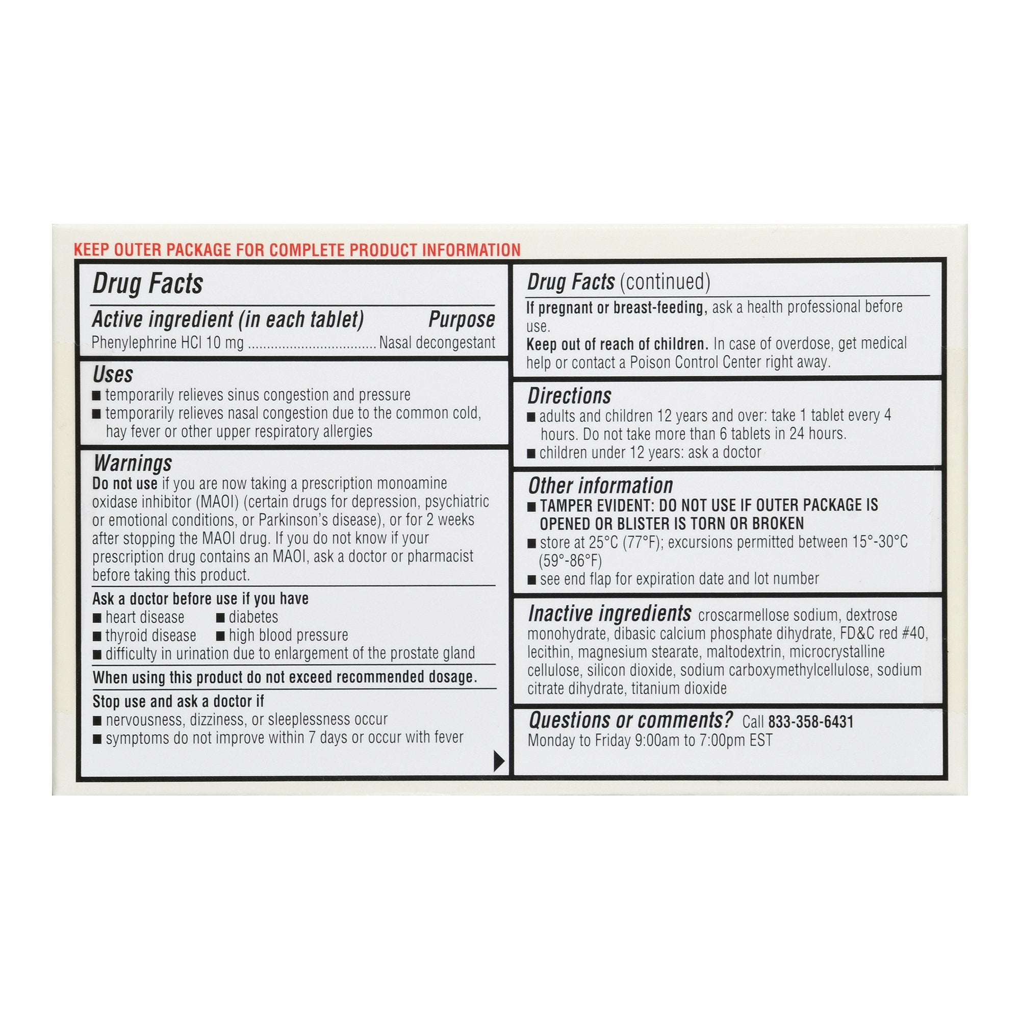 Foster & Thrive™ Nasal Decongestant PE Tablets Maximum Strength 70677115202