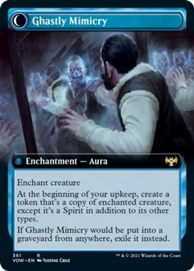 Mirrorhall Mimic // Ghastly Mimicry (VOW-361) - Innistrad: Crimson Vow: (Extended Art, Double Faced Transform) Foil