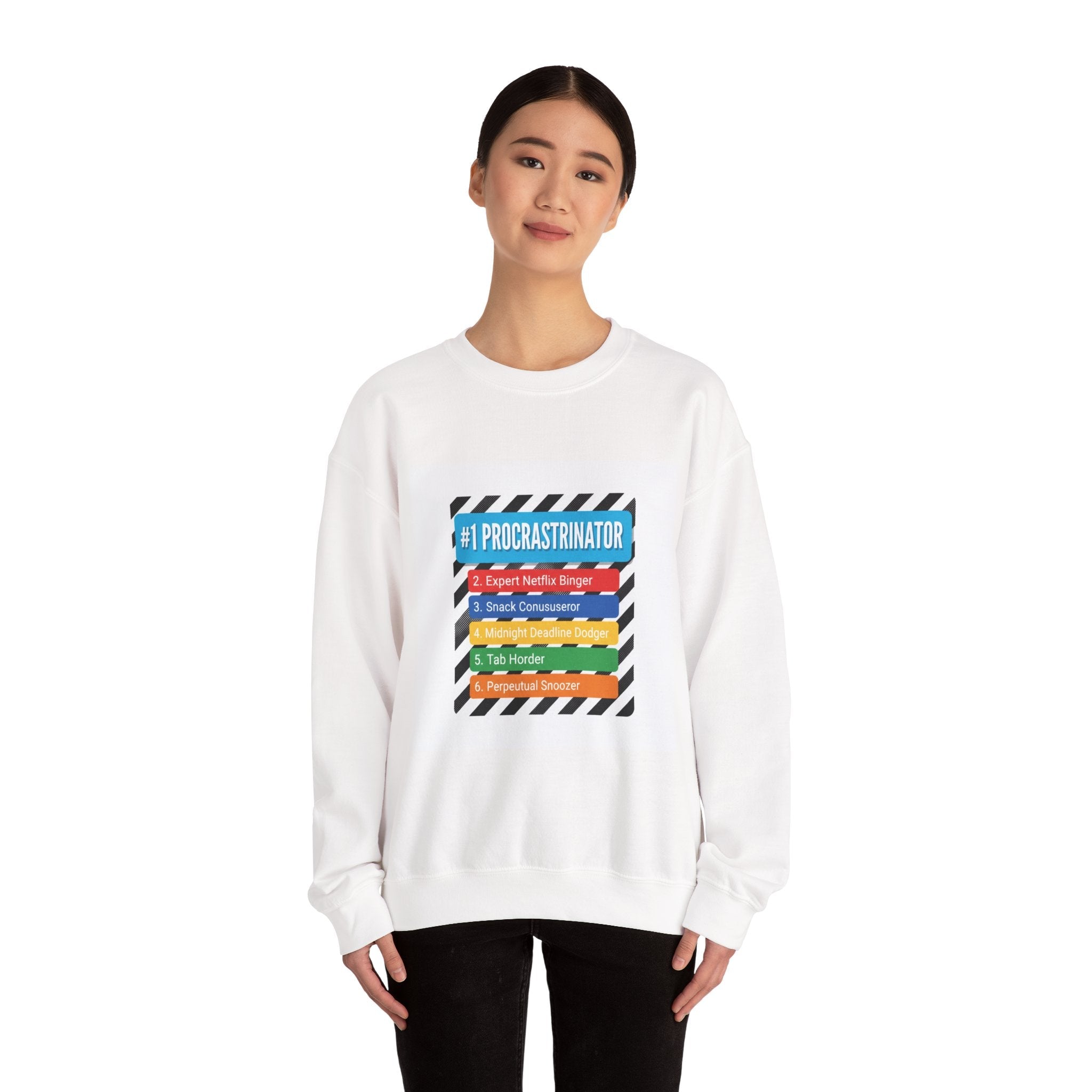#1 Procrastinator Crewneck Sweatshirt | Top-List Graphic, Rank-Obsessed