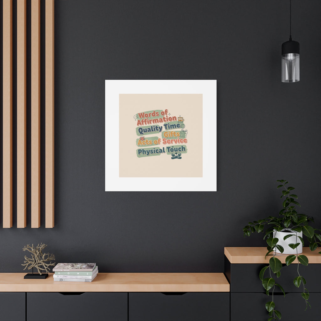 Love Languages List Matte Canvas Wall Art | love language meme, relationship humor
