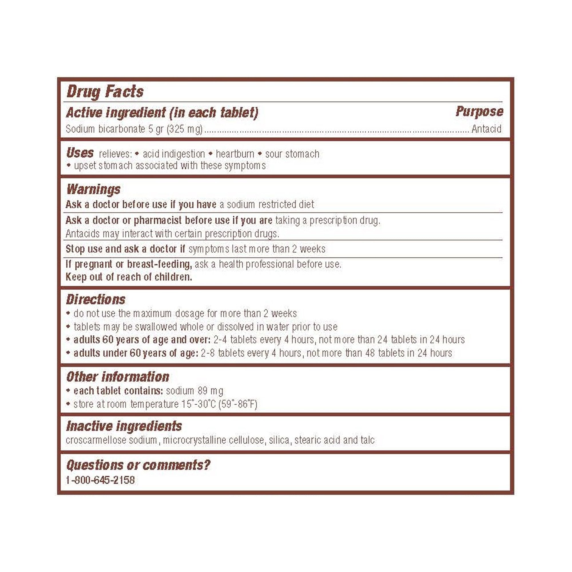 Major® Sodium Bicarbonate Antacid 00536104610