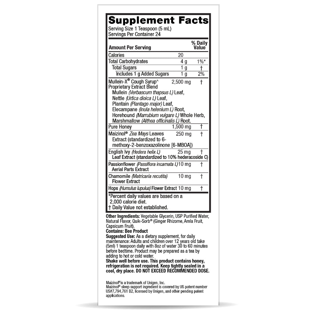 Nature's Answer Mullein X PM Nighttime Cough Syrup, 4 fl oz