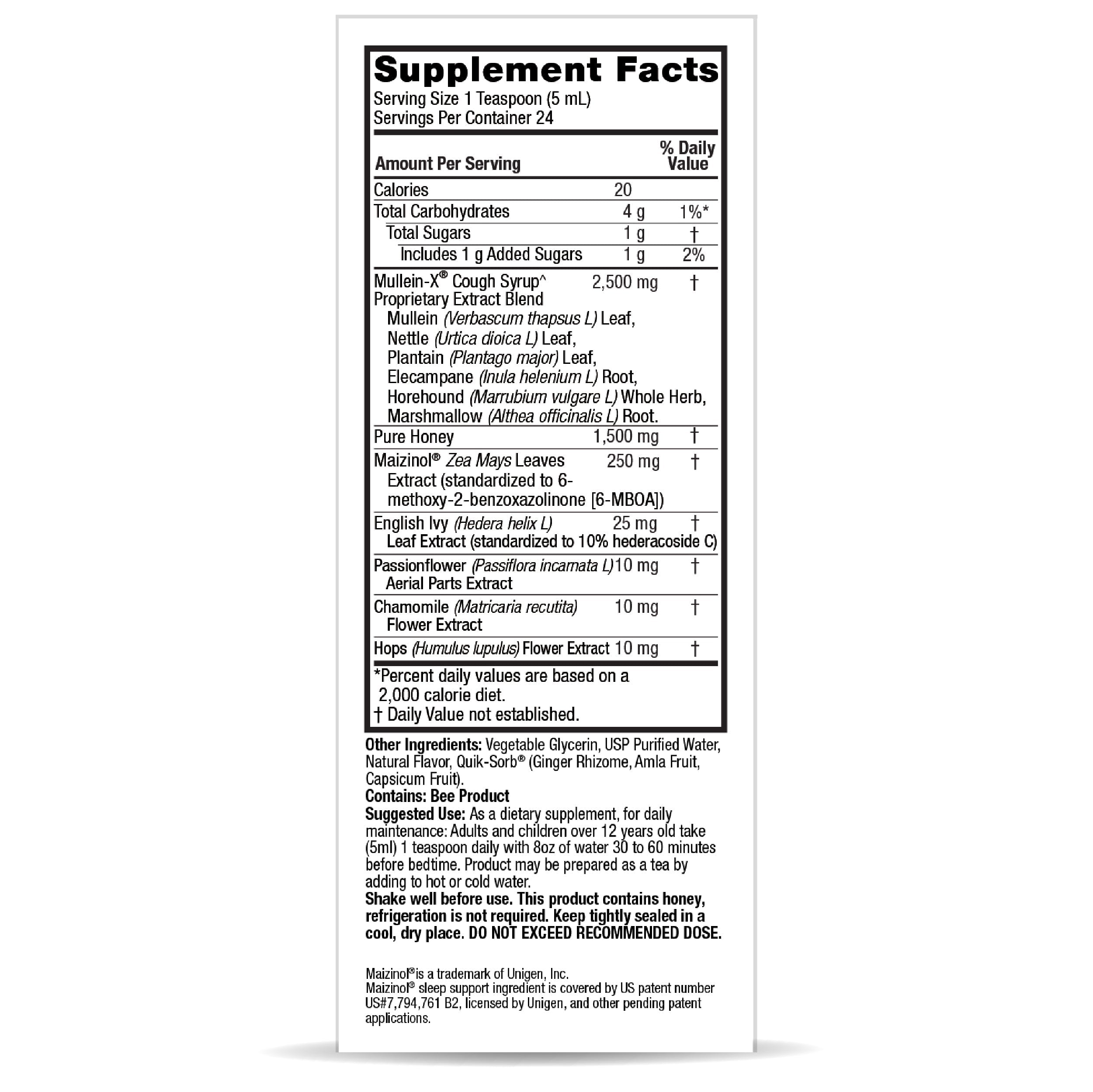 Nature's Answer Mullein X PM Nighttime Cough Syrup, 4 fl oz