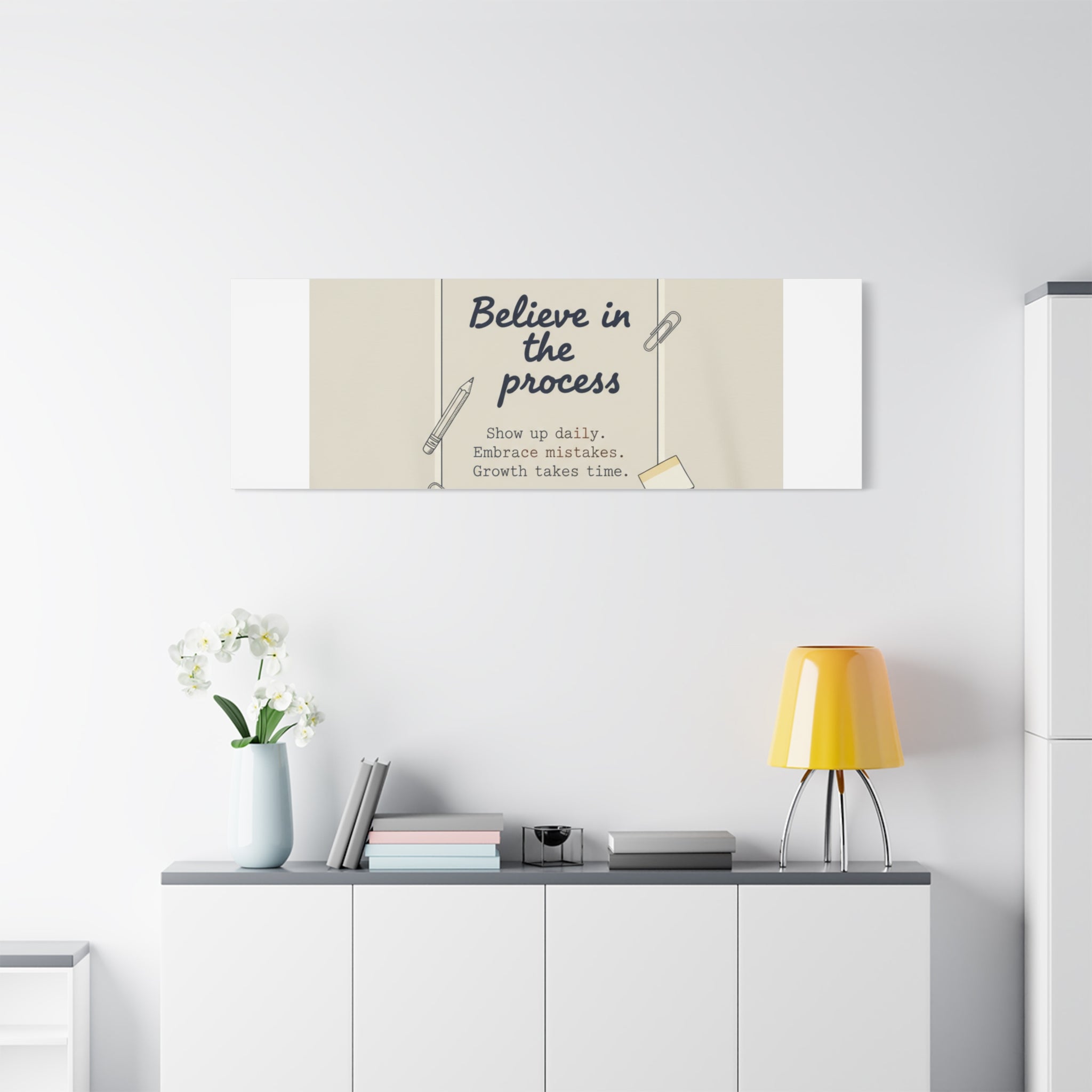 Believe in the Process Canvas | analogue note to self, handwritten reminder décor
