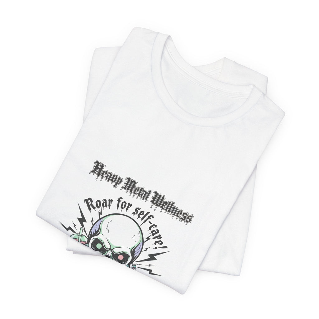 Heavy Metal Wellness Skull Tee | metal font shirt, gothic wellness quote