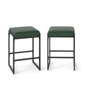26 inch Bar Stools Set of 2 Counter Height Barstools with Faux Leather Upholstered Seat