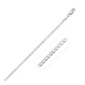 2.6mm 14k White Gold Curb Link Anklet - PhishStones Products