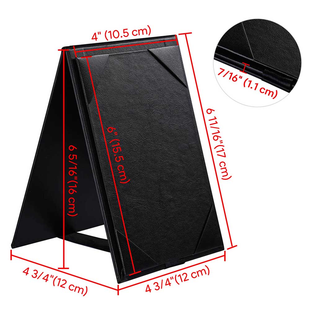 Yescom Table Tents Double Sided Cards Holder PU Leather