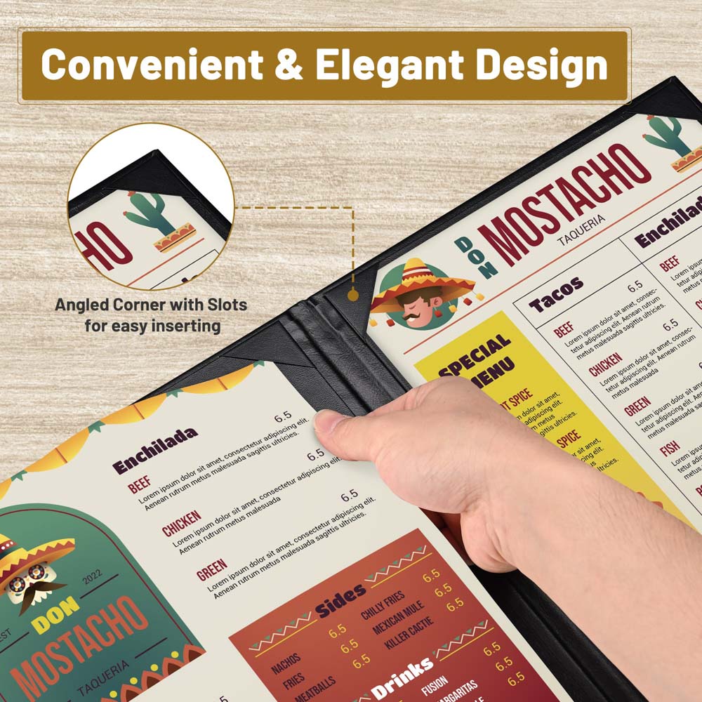 Yescom 8.5x11 PU Leather Menu Covers Set(5)