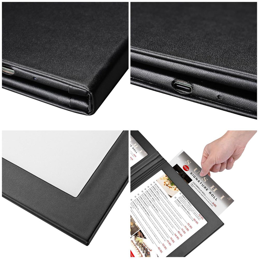 Yescom Personalized Menu Covers LED Menu Cover Dual Page 5.5x7in Set(5)