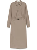 Fendi Women Poplin Belted Shirt Dress