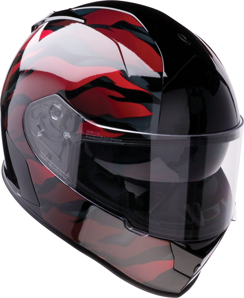 Z1R, Z1R Warrant Panthera Helmet in Black/Red - Small | Injection Molded Polycarbonate Shell with Drop-down Sun Visor