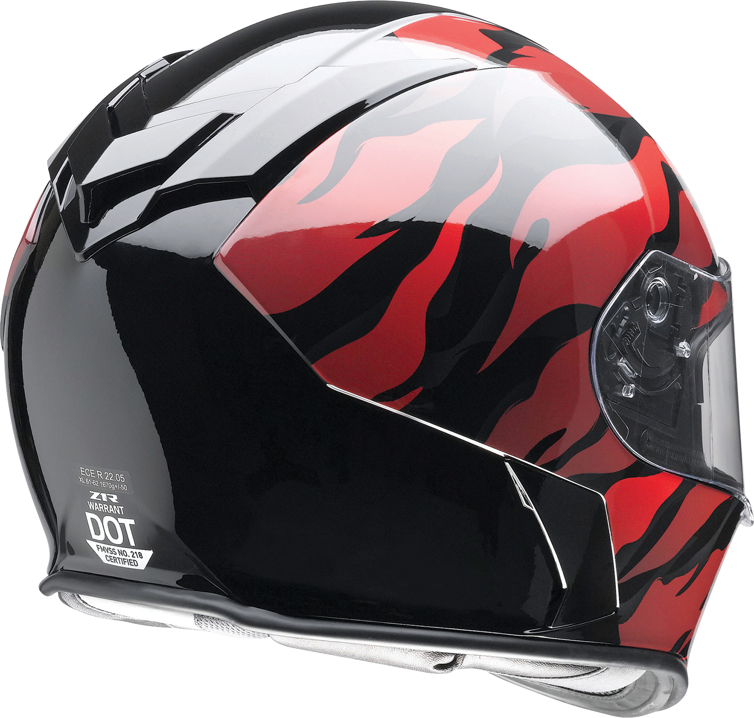 Z1R, Z1R Warrant Panthera Helmet in Black/Red - Small | Injection Molded Polycarbonate Shell with Drop-down Sun Visor