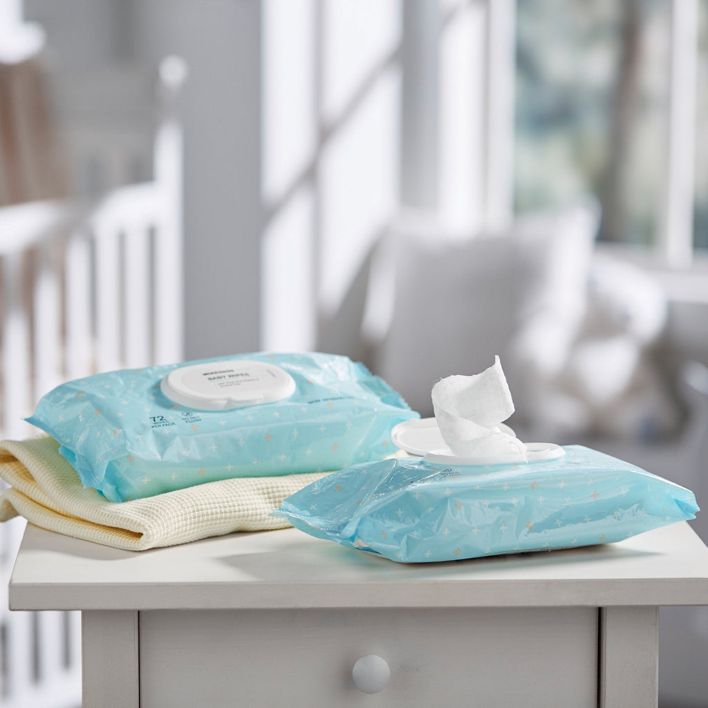 McKesson Unscented Baby Wipe, Soft Pack WPWBABY72U