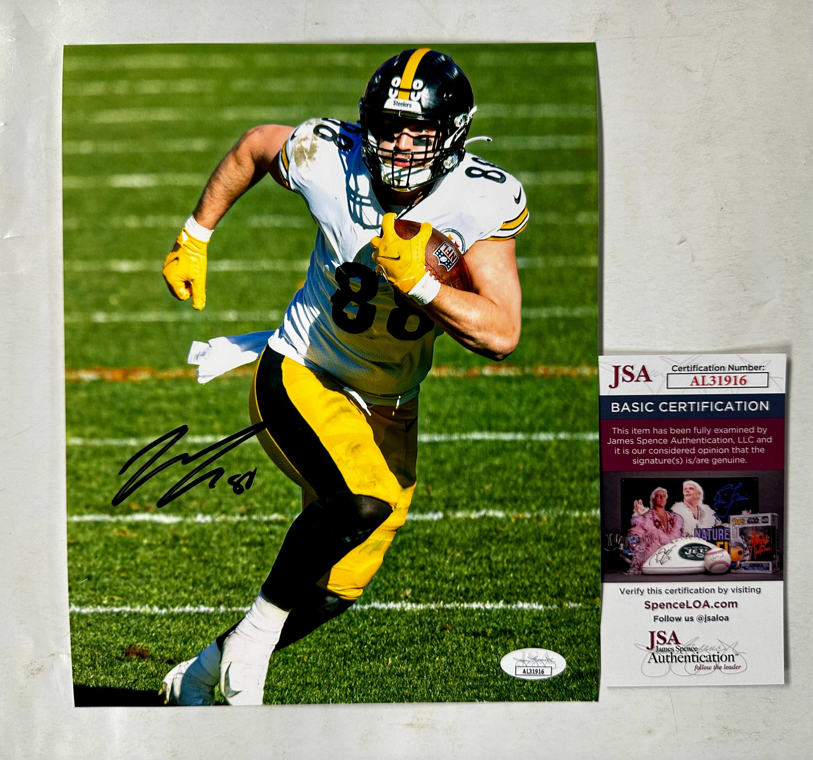 Pat Freiermuth Signed Autographed NFL Pittsburgh Steelers TE 8x10 Photo With JSA COA