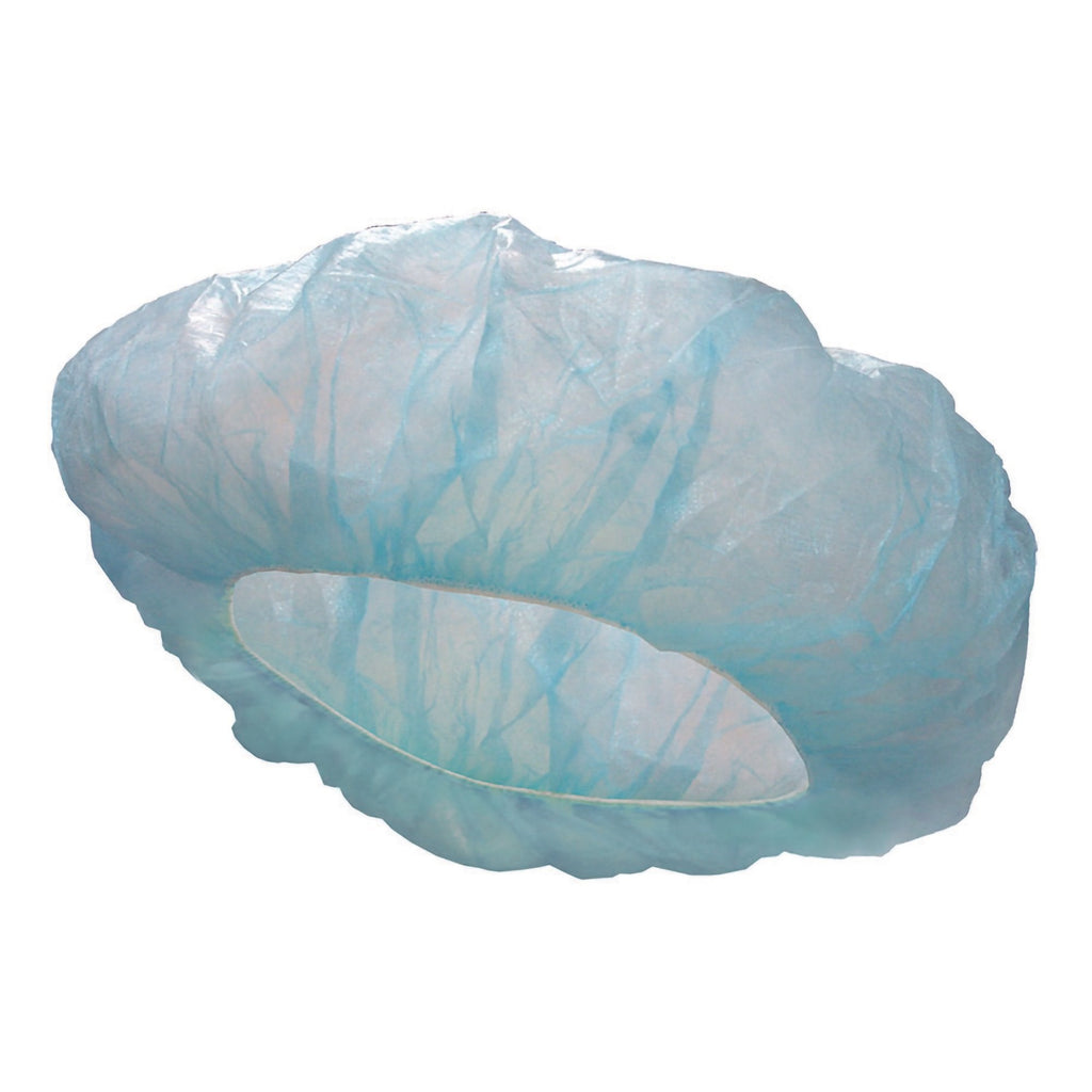 McKesson Disposable Bouffant Surgical Caps, Blue, Elastic Closure, 21" 40171100
