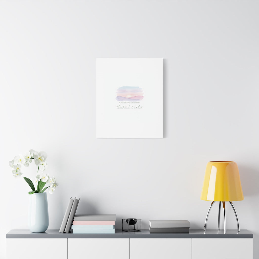 Choose Your Intentions Canvas, soft wellness poster, pastel gradient mindfulness art