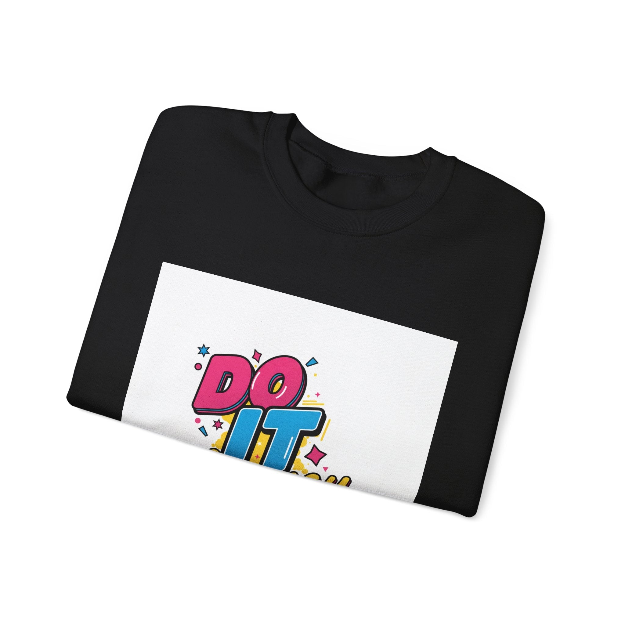 Do It Anyway Crewneck Sweatshirt | Maximalist Typography, Bold Stacked Type