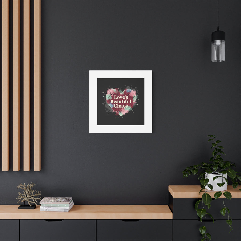 Love's Beautiful Chaos Canvas Print | Soft Grunge Hearts, Distressed Heart Art