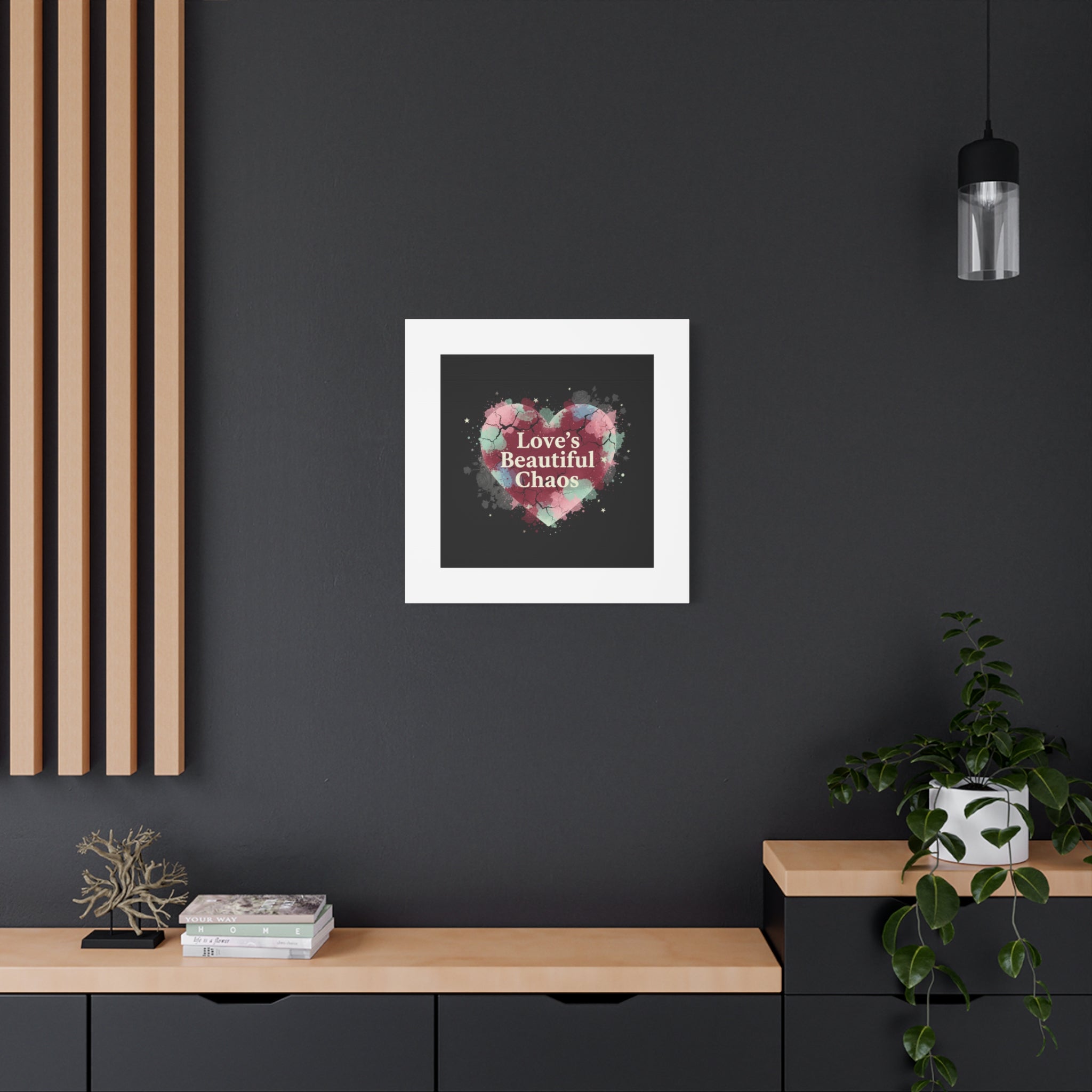 Love's Beautiful Chaos Canvas Print | Soft Grunge Hearts, Distressed Heart Art