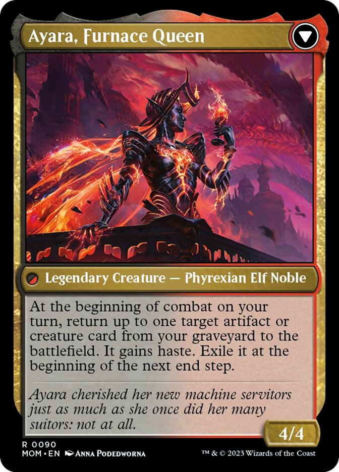 Ayara, Widow of the Realm // Ayara, Furnace Queen (MOM-090) - March of the Machine Foil