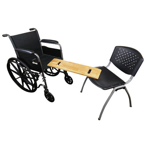 600 lb Capacity Transfer Board with Two Hand Cutouts - 10 x 32 Inch Hardwood Slide Board
